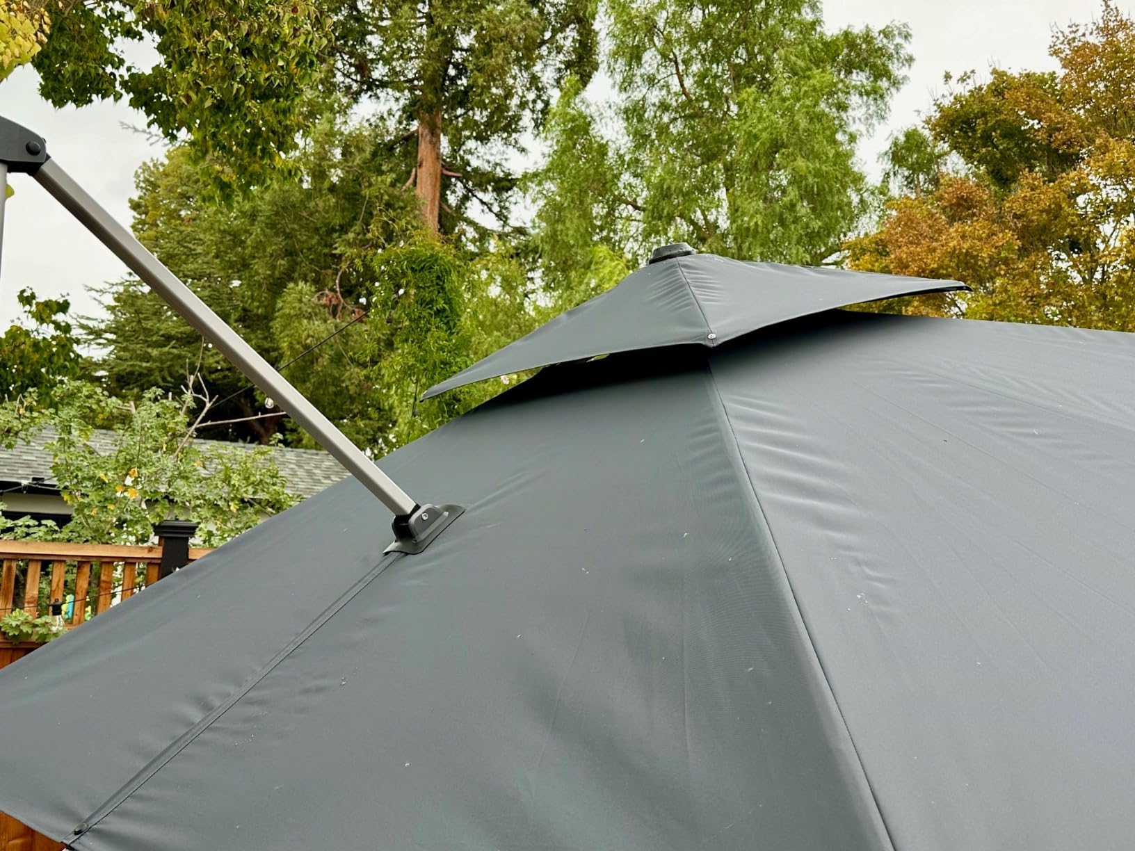 PURPLE LEAF Cantilever Patio Umbrellas 10' x 10' Square Double Top, Beige customer photo 2