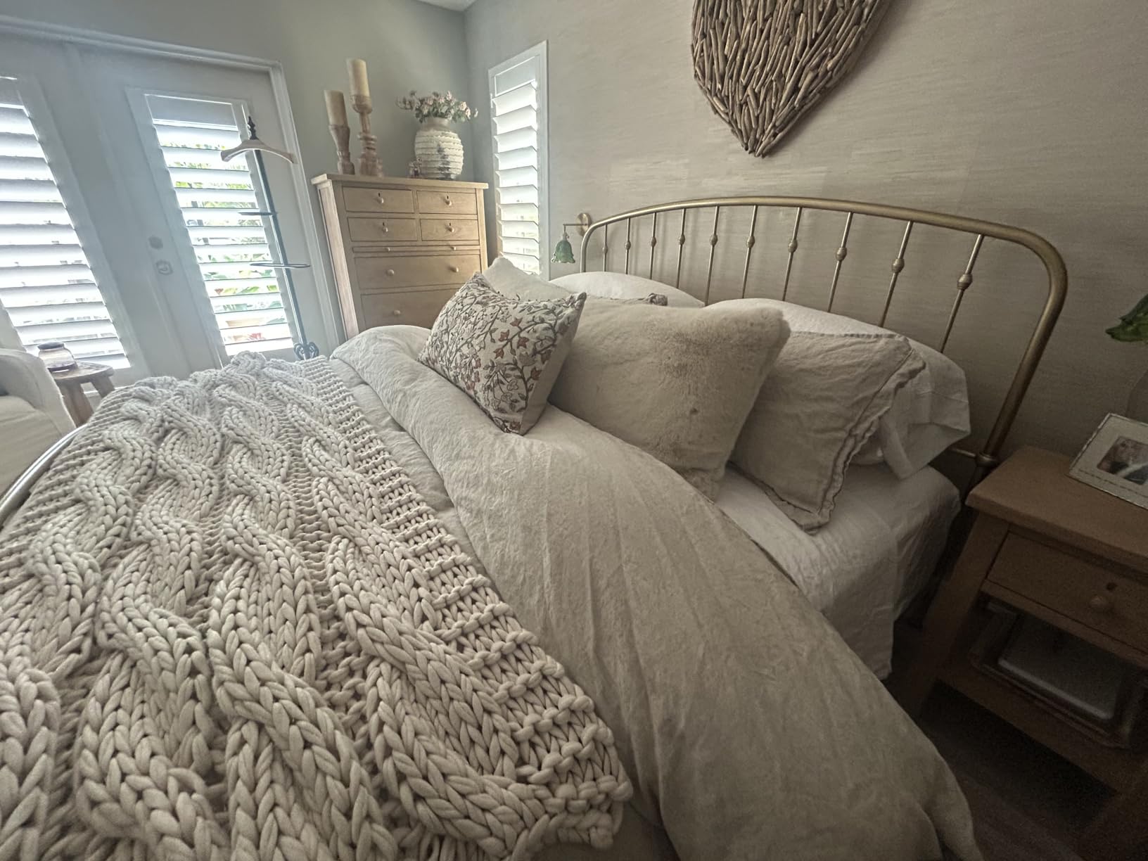 Simple&Opulence 100% French Flax Linen Duvet Cover Set with Embroidery Washed - 3 Pieces (1 Duvet Cover with 2 Pillow Shams) with Button Closure Soft Breathable Farmhouse - Linen, King Size customer photo 1