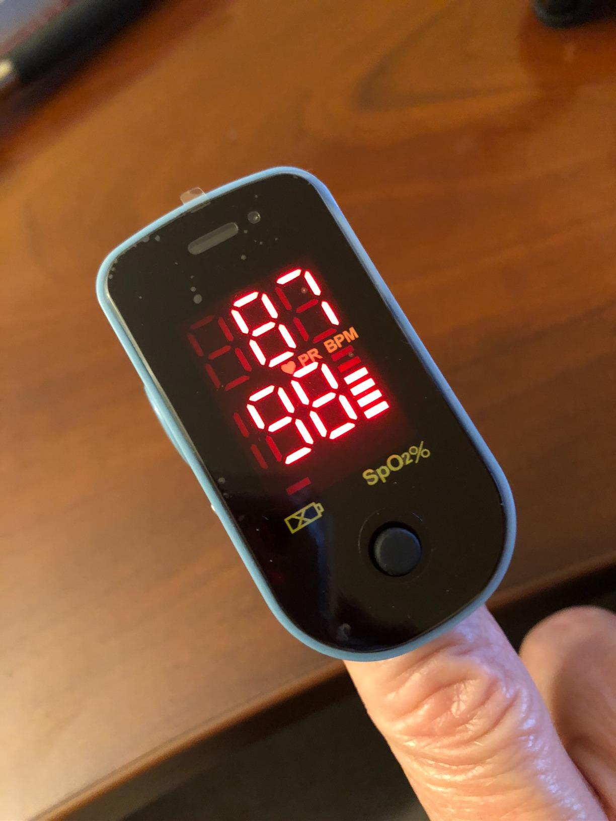 CHOICEMMed Finger Pulse Oximeter, Blood Oxygen Saturation Monitor, Fingertip O2 Sensor with LED Display, Pulse Rate Reader, Portable SpO2 Monitor with Batteries, Carry Case & Lanyard, Blue customer photo 1