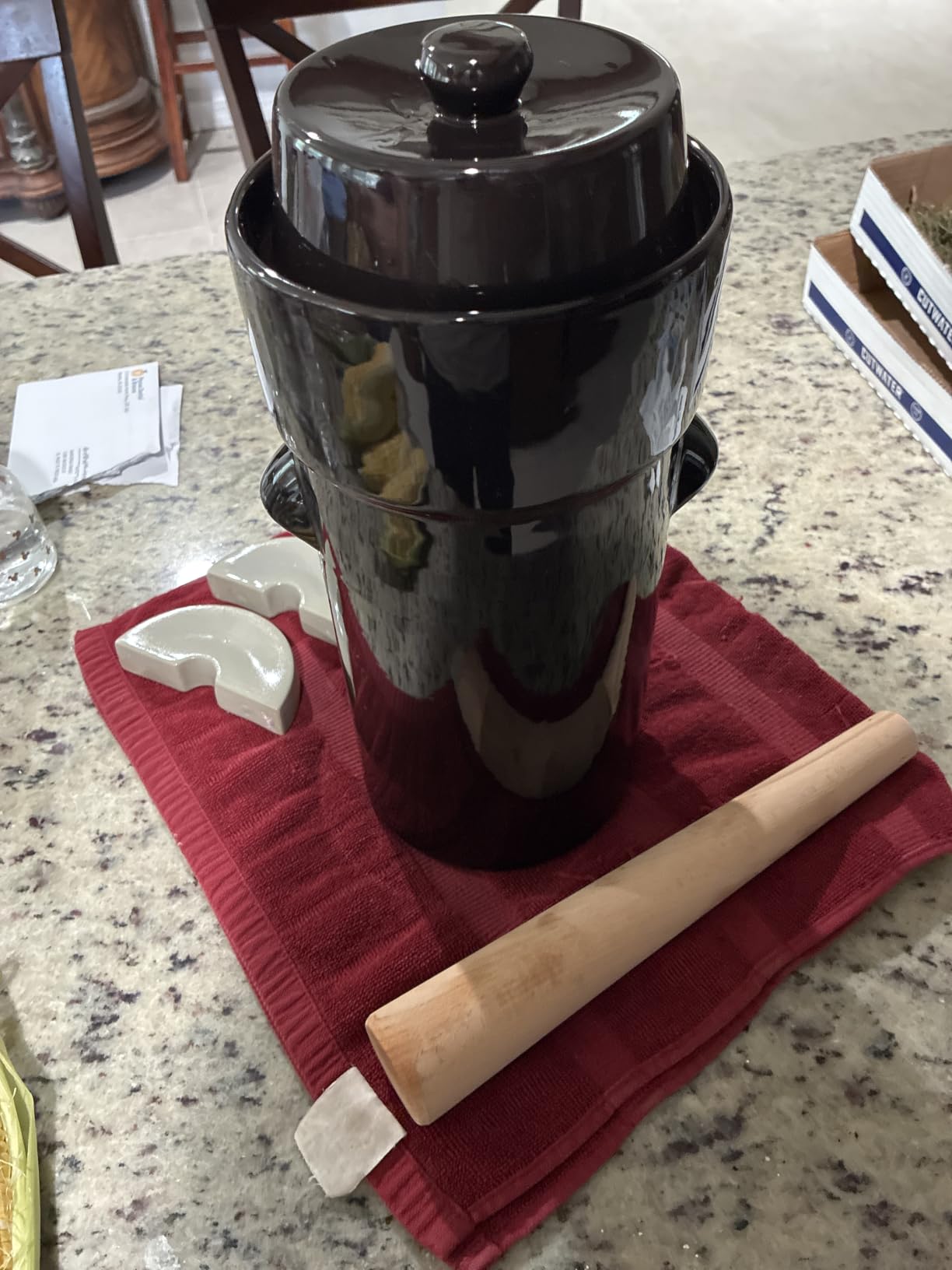Fermentation Crock 1 Gallon - Sauerkraut Crock with Lid, Weights & Pounder customer photo 1