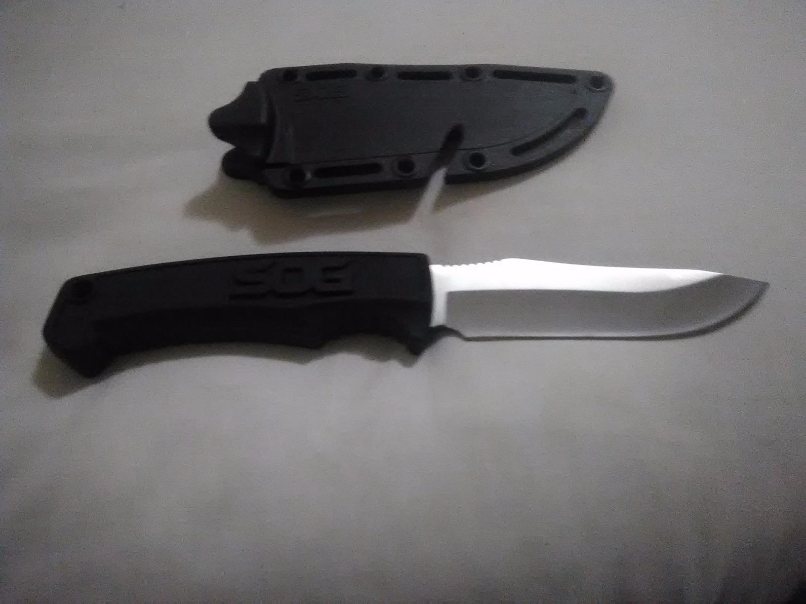 SOG Survival Knife with Sheath - Field Knife Fixed Blade Knives 4 Inch Tactical Knife and Bushcraft Knife w/Full Tang Hunting Knife Blade (FK1001-CP) customer photo 2