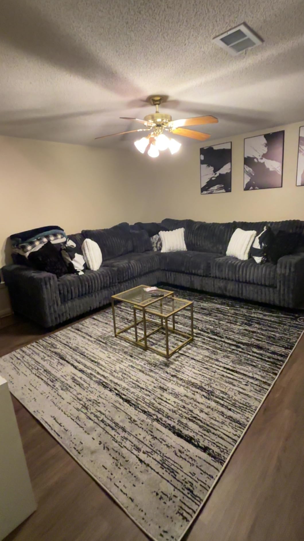 SAFAVIEH Adirondack Area Rug 8x10, Large Champagne & Cream ADR113W | 3/8