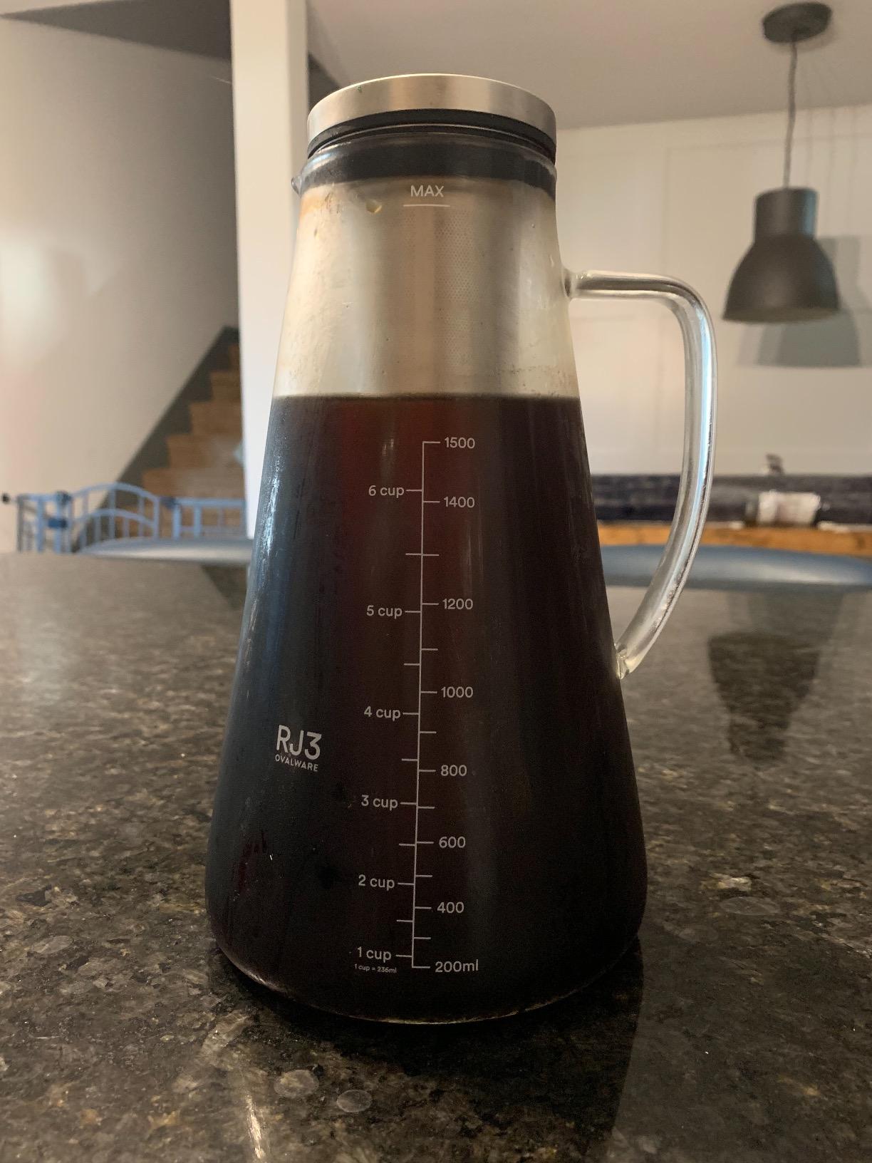 OVALWARE Airtight Cold Brew Coffee Maker with Tea Infuser & Spout 1.5L/51oz customer photo 2