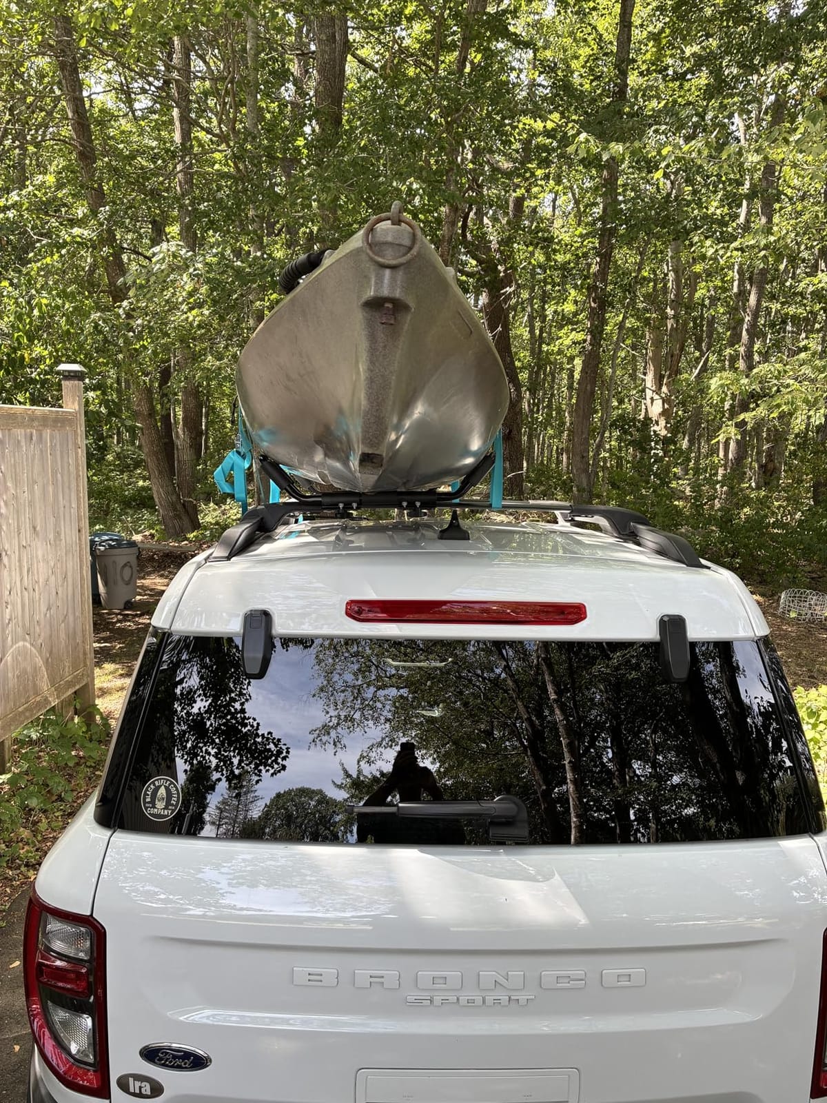 2 Pairs Heavy Duty Kayak Rack-Includes 4 Pcs Ratchet Tie-Mount on Car Roof Top Crossbar-Easy to Carry Kayak Canoe Boat Surf Ski (J-Bar Rack) customer photo 1