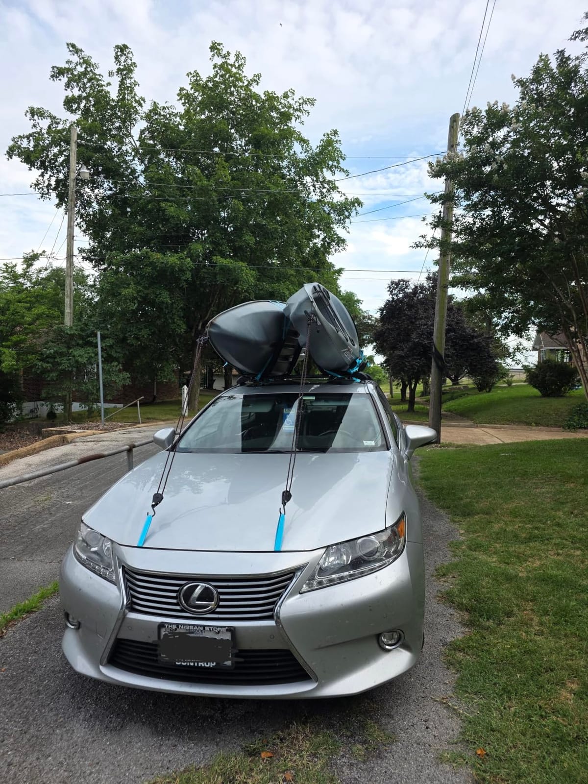 2 Pairs Heavy Duty Kayak Rack-Includes 4 Pcs Ratchet Tie-Mount on Car Roof Top Crossbar-Easy to Carry Kayak Canoe Boat Surf Ski (J-Bar Rack) customer photo 2
