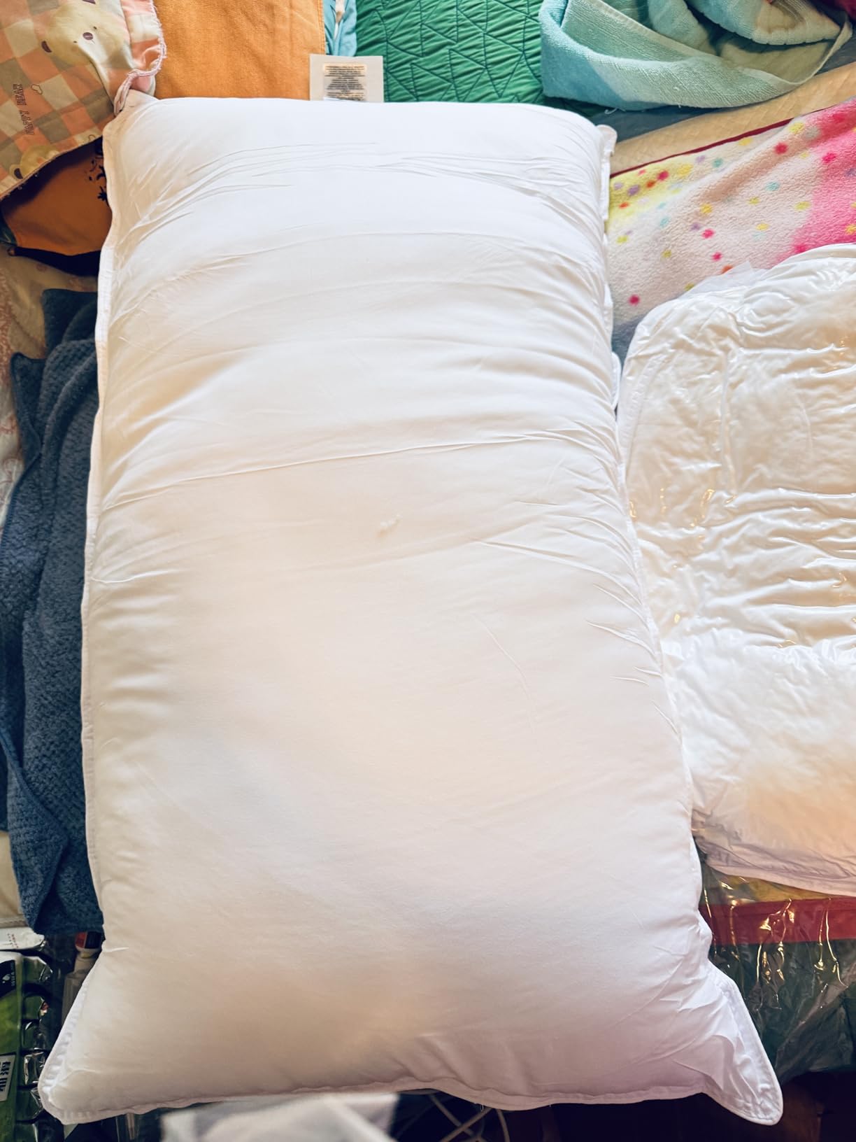 Amazon Basics Down-Alternative Pillows for Stomach and Back Sleepers, Soft Density, Machine Washable, 20 x 36 inches, White, 2-Pack customer photo 1