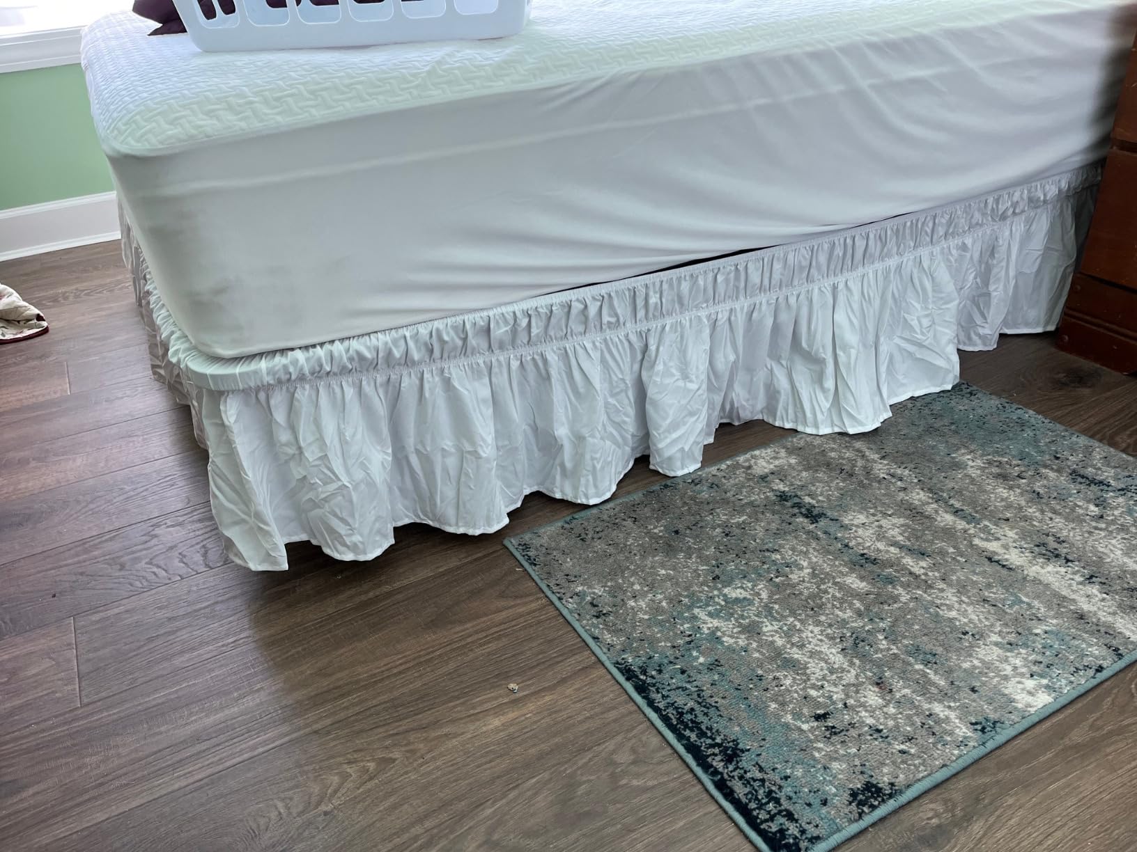 MEILA Wrap Around Elastic Bed Skirt for Queen & King Beds, 16