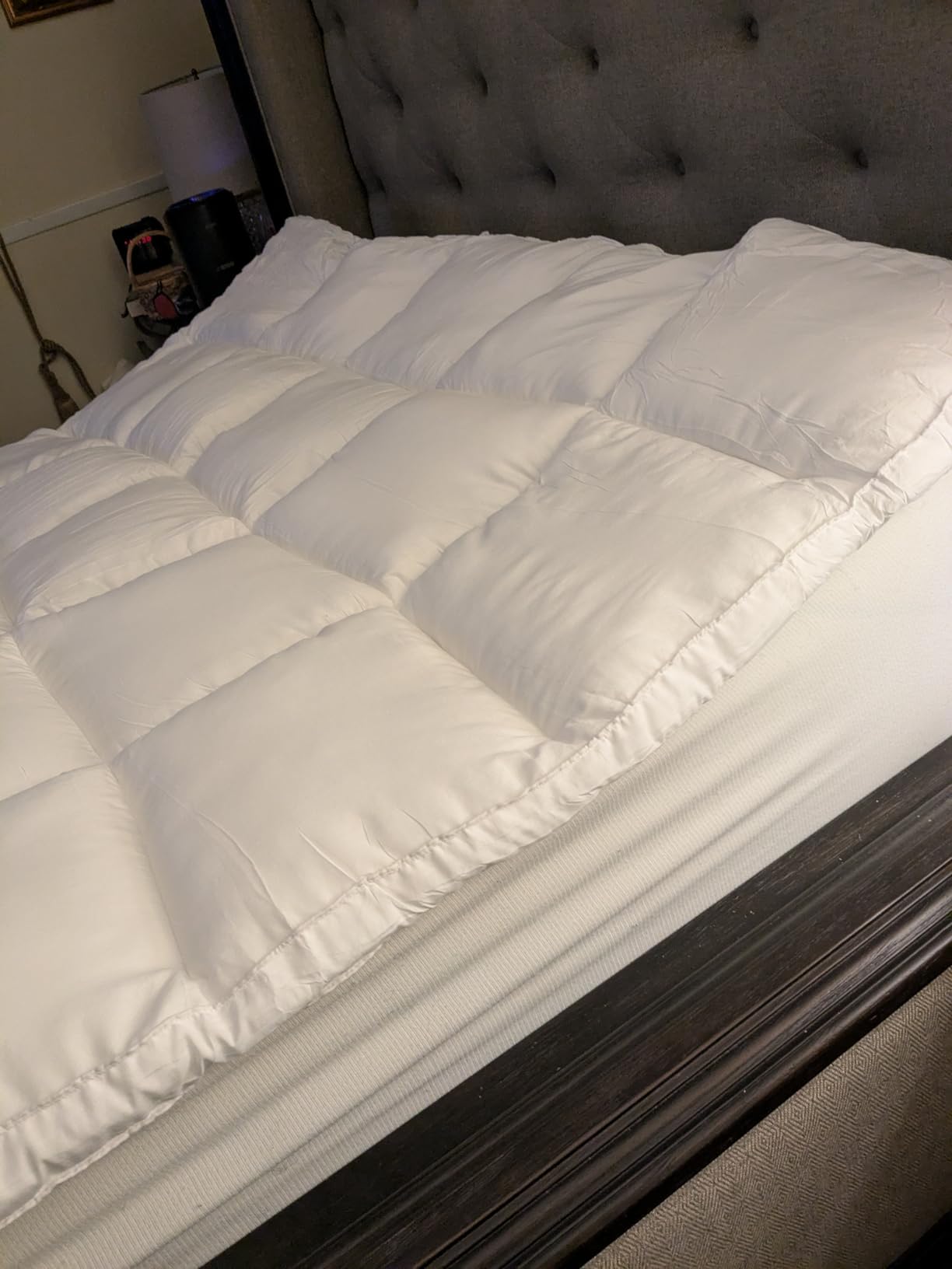 1400 GSM King Mattress Topper, Extra Thick Cooling Pillow Top Plush Pad | Breathable, Washable, Ultra soft, Hot sleeper, Back pain Relief, Fits 6 to 22 inches deep, Box quilted, Side sleepers customer photo 1