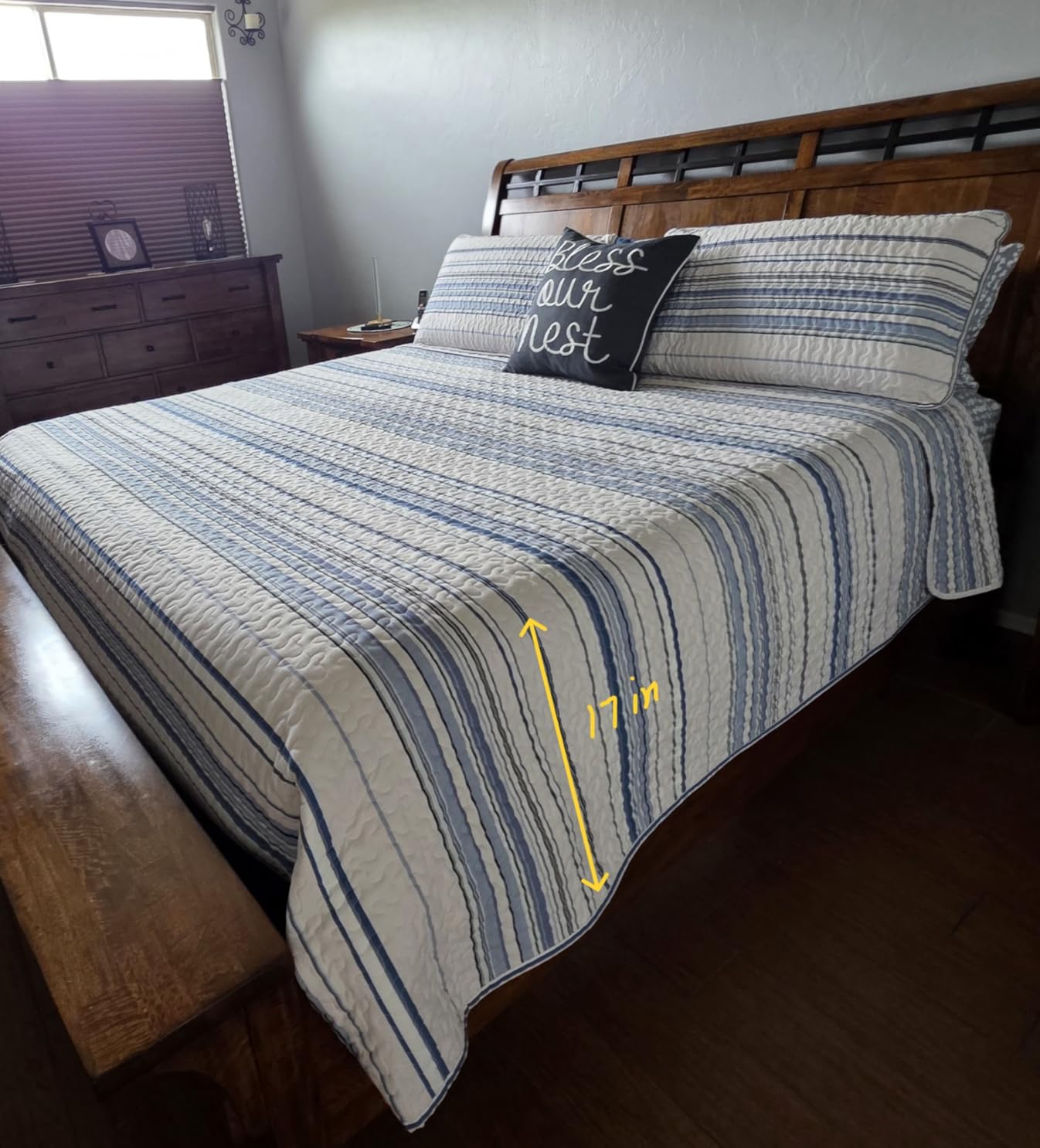Oversized King Quilt Bedding Set with 2 Quilted Pillow Shams, Natural Beige | Coverlet Bed Spread for Cal Kings Bed, Luxury Bedding King Size Quilt, Lightweight Quilted Bedspread, Southshore Fine Living customer photo 1