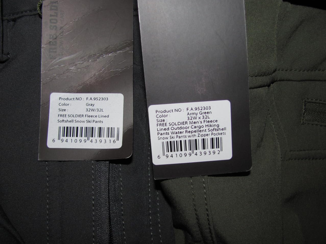 FREE SOLDIER Men's Fleece Lined Pants Softshell Snow Ski Pants customer photo 2