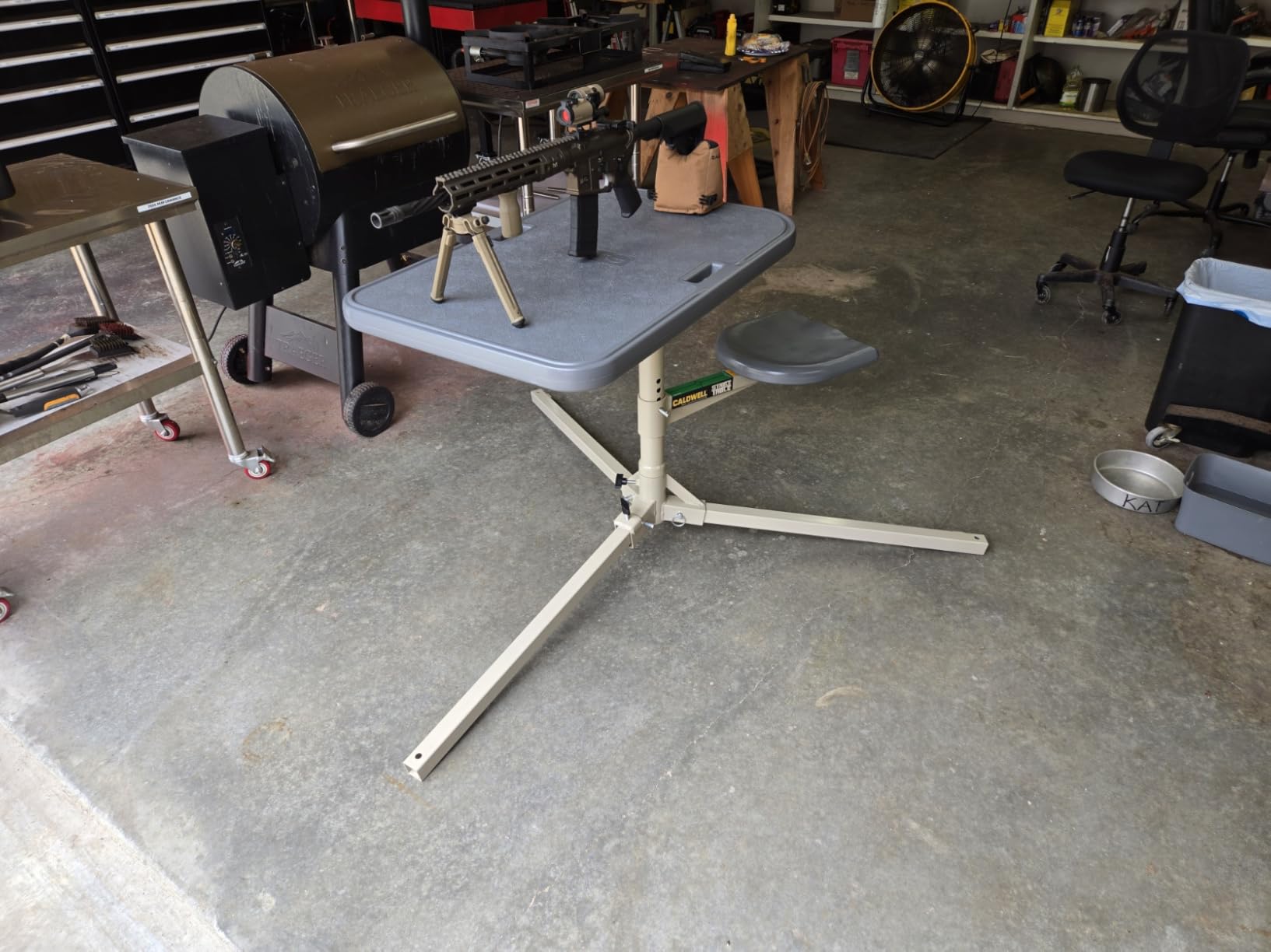 Caldwell Stable Table Shooting Bench, Collapsible Frame | Weatherproof Tabletop and Seat, Pivoting Seat, Ambidextrous, 275 LB Capacity customer photo 1