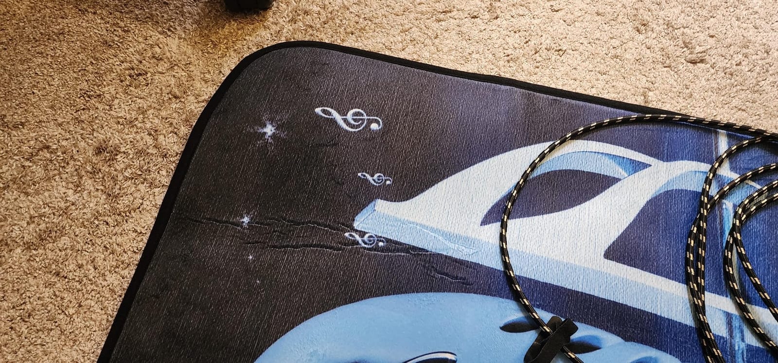 Naanle Music Musical Area Rug 5'x7', Microphone with Music Notes Polyester Area Rug Mat for Living Dining Dorm Room Bedroom Home Decorative customer photo 2