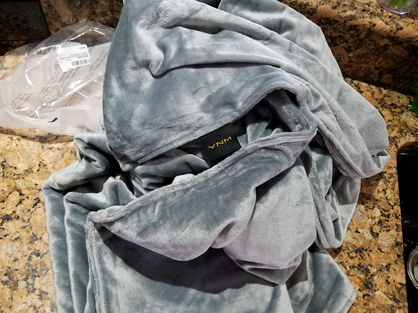 YnM Fuzzy Duvet Cover for Weighted Blankets with 8 Strings (Dark Grey, 48''x72'') customer photo 2