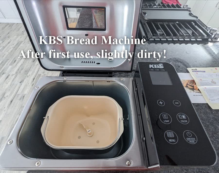 KBS Pro 710W 2.2LB Bread Maker, Stainless Steel 17-in-1 Smart Bread Machine with Healthy Ceramic Pan, Automatic Nut Dispenser, Tempered Glass Touch Panel, 3 Crust Colors, 15H Timer &Keep-Warm, Recipes customer photo 1