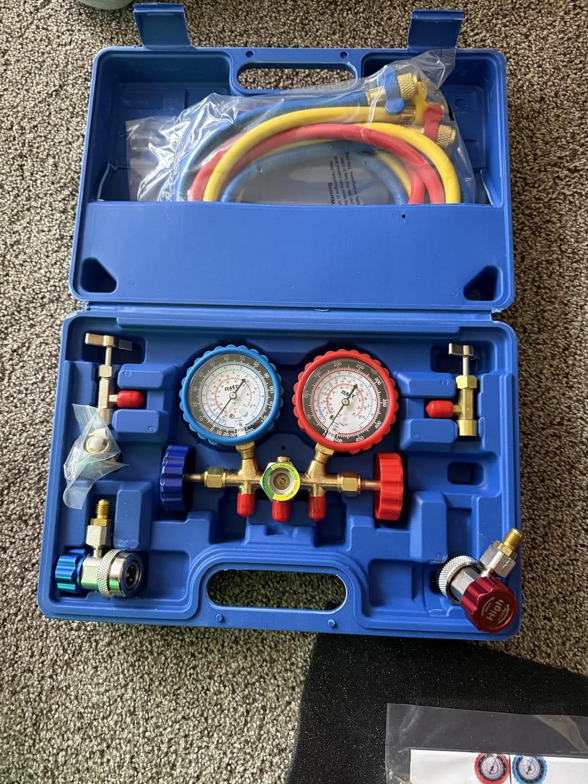 OMT AC Gauge Set for R134a, R12, R22, and R502, 5 ft Hoses customer photo 2