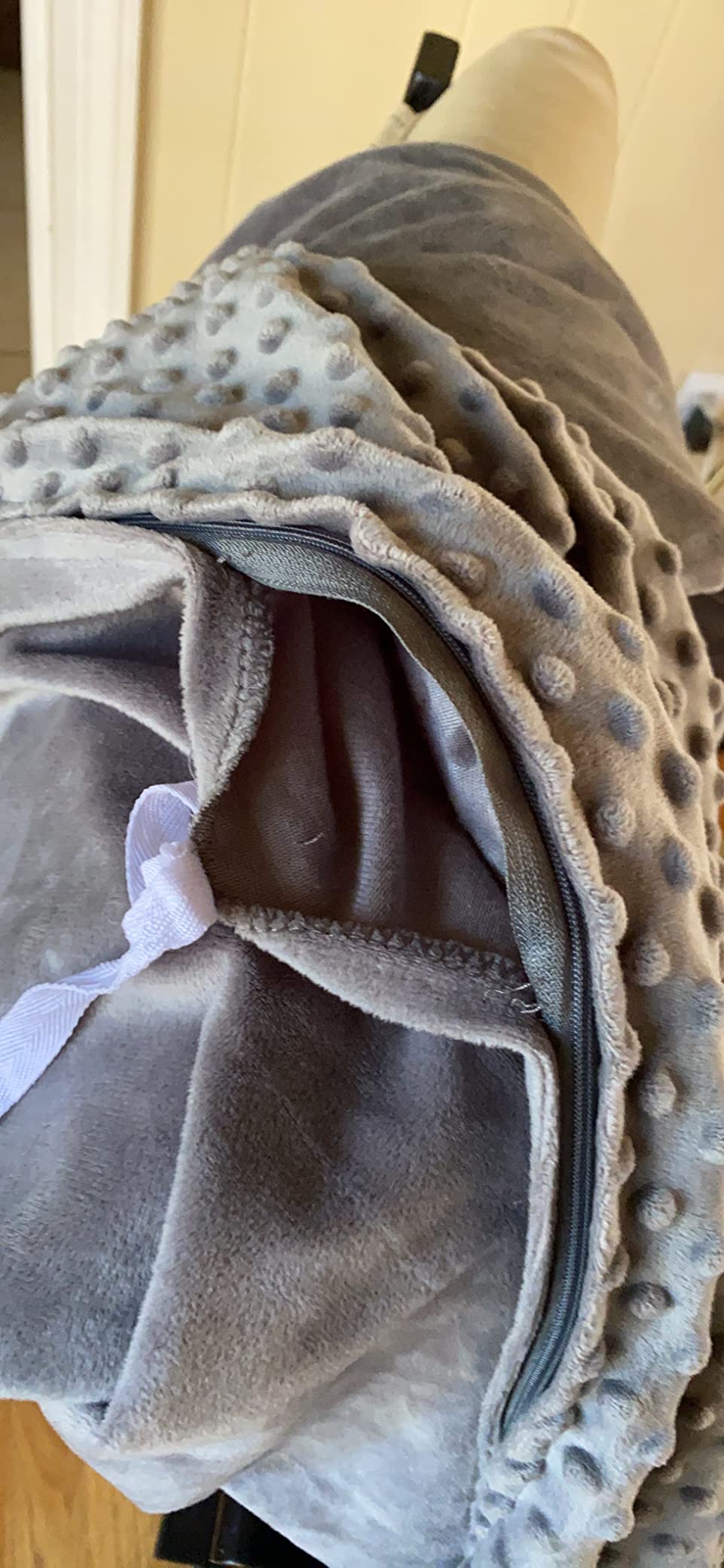 RelaxBlanket 60''x80'' Duvet Cover for Weighted Blanket | Premium Super Soft Minky Dot | Dark Grey customer photo 1