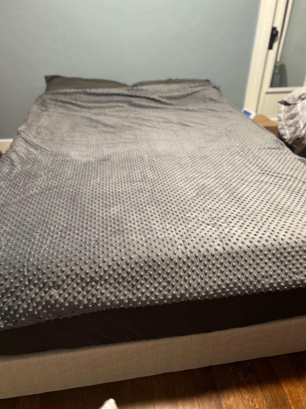 RelaxBlanket 60''x80'' Duvet Cover for Weighted Blanket | Premium Super Soft Minky Dot | Dark Grey customer photo 2
