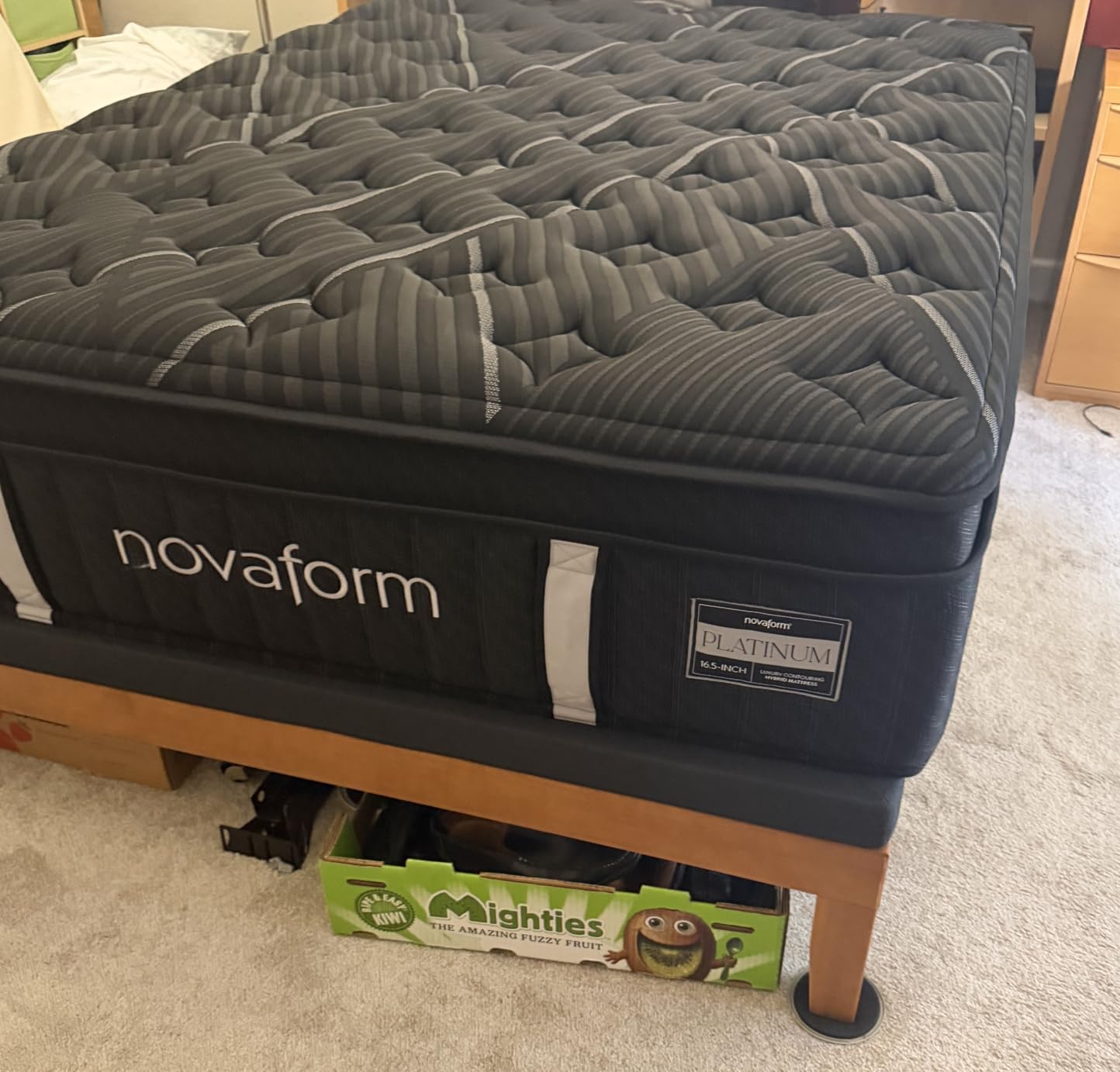 Mellow Naturalista Classic - 12 Inch Solid Wood Platform Bed with Wooden Slats, No Box Spring Needed, Easy Assembly, King, Natural Pine customer photo 2