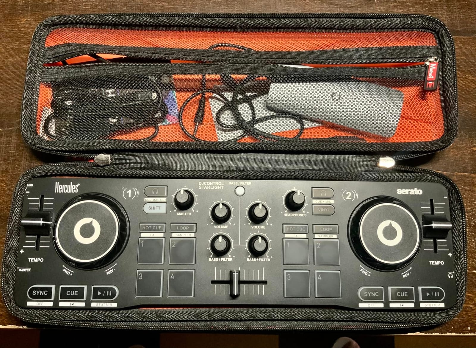 Hercules DJControl Starlight | Pocket USB DJ Controller with Serato DJ Lite, Touch-Sensitive Jog Wheels, Built-in Sound Card and Built-in Light Show | Ultra-compact 2-channel DJ controller with Serato DJ Lite, touch-sensitive jog wheels, RGB lighting, and built-in audio customer photo 1