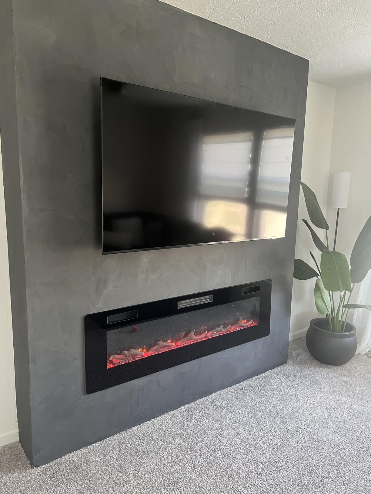 60 inch Electric Fireplace Recessed and Wall Mounted Insert customer photo 1