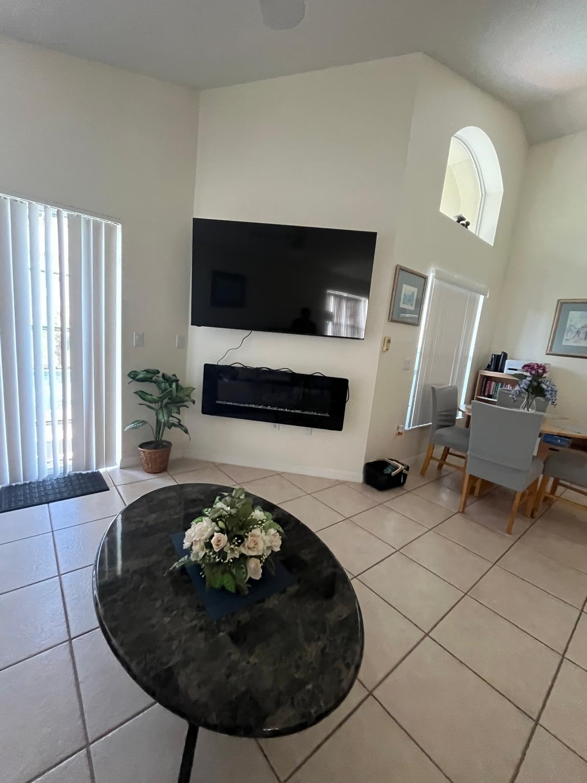 60 inch Electric Fireplace Recessed and Wall Mounted Insert customer photo 2