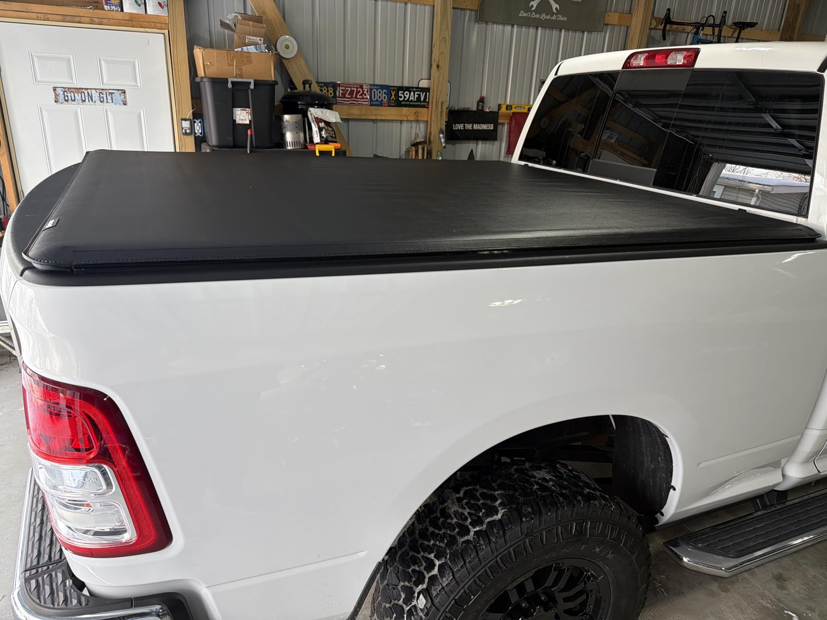 OEDRO Soft Roll Up Truck Bed Tonneau Cover Fit for 2009-2024 Ram 1500 5.7ft customer photo 1