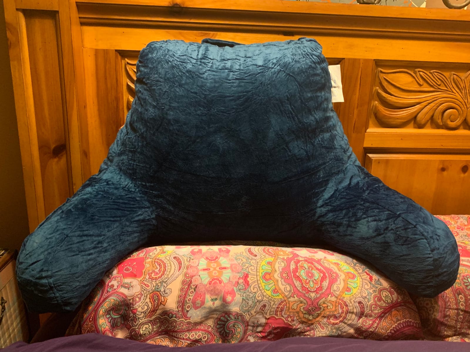 ComfortSpa Reading Pillow for Bed with Arms Pockets for Adults, Large Grey customer photo 1