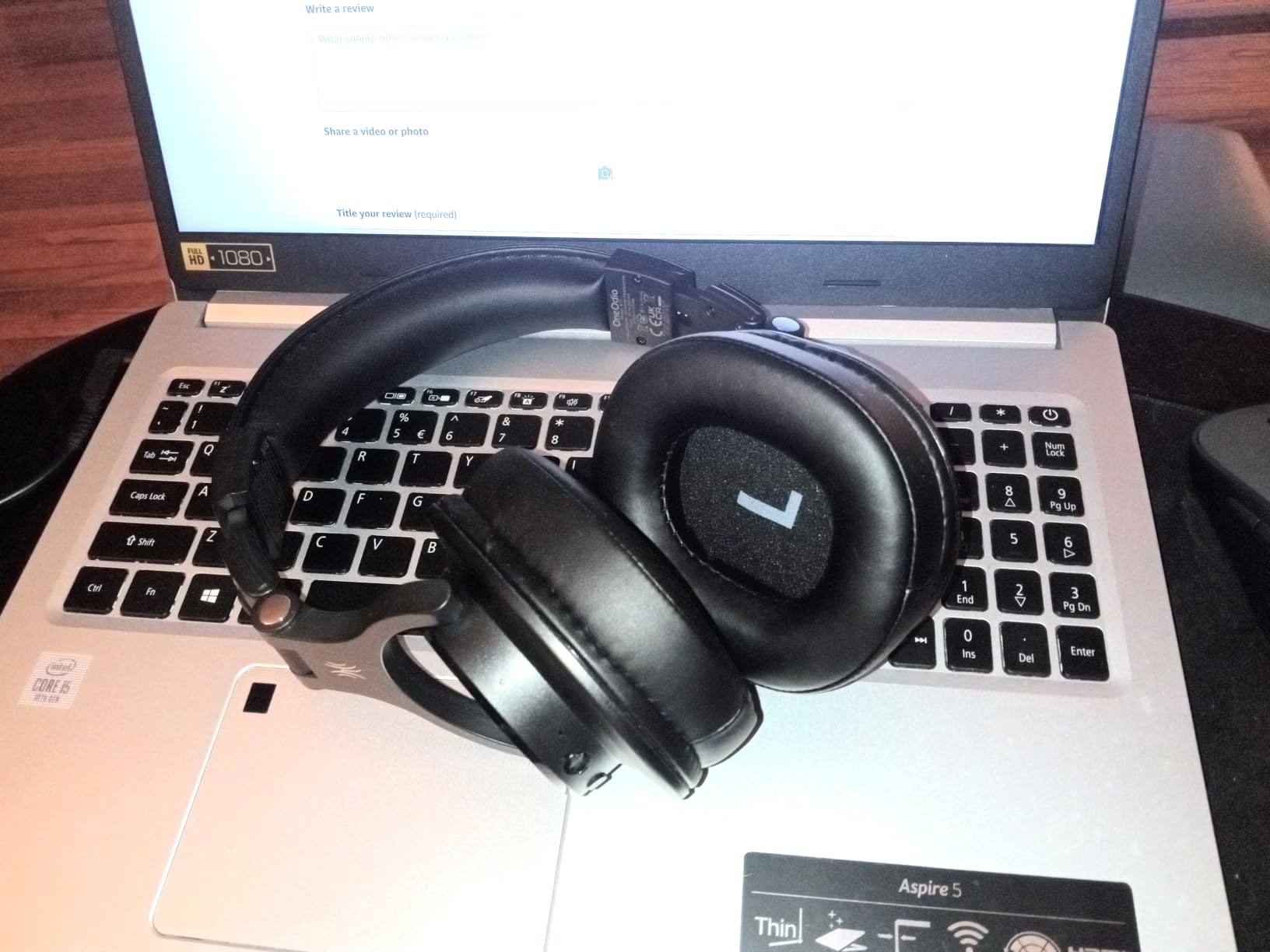 OneOdio A70 Bluetooth Over-Ear Headphones, Hi-Res Wired DJ Studio - Black customer photo 2