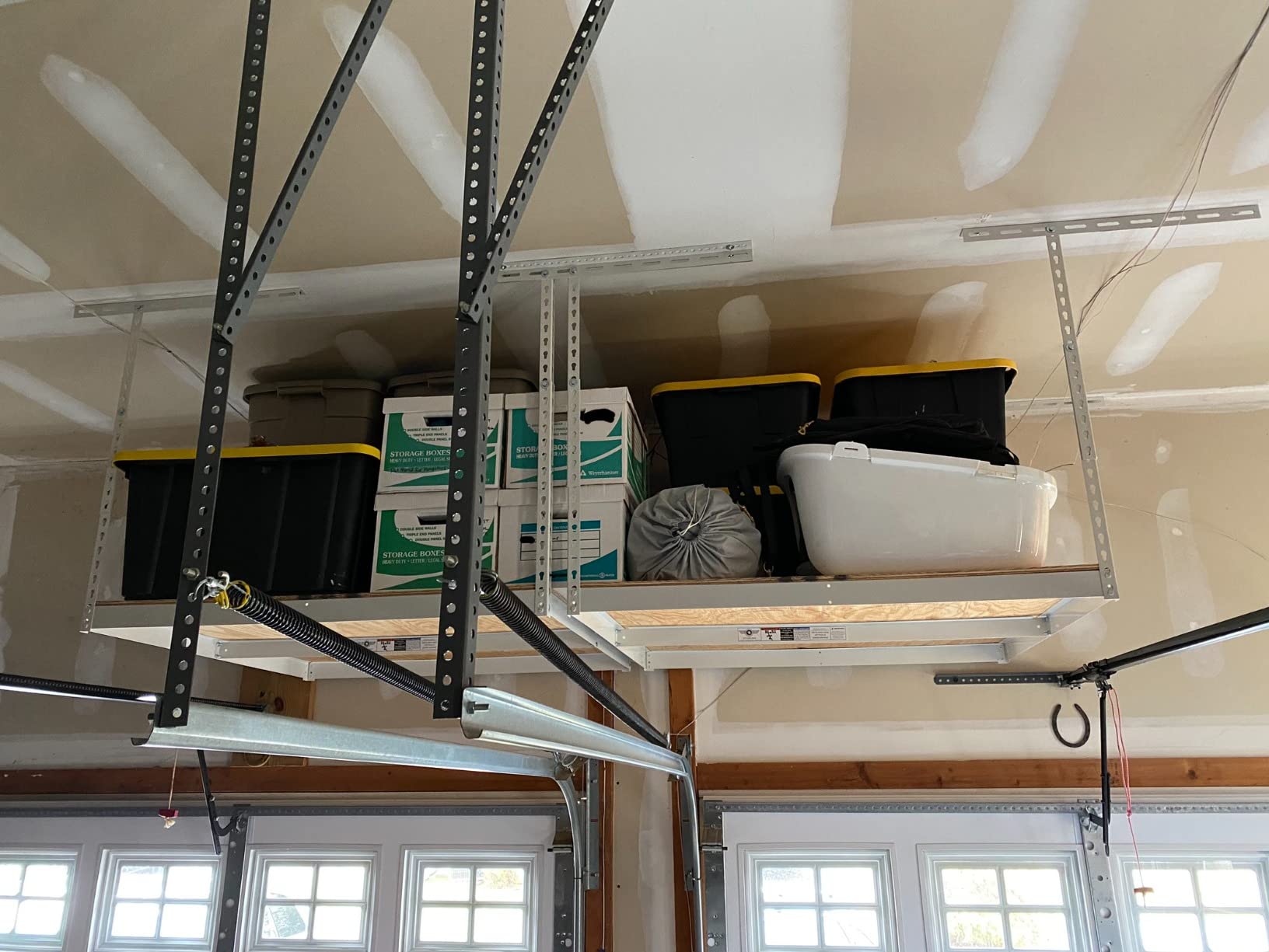 MonsterRax 4x8 Overhead Storage Rack Frame Kit, Hammertone, 24”-45” Height customer photo 1