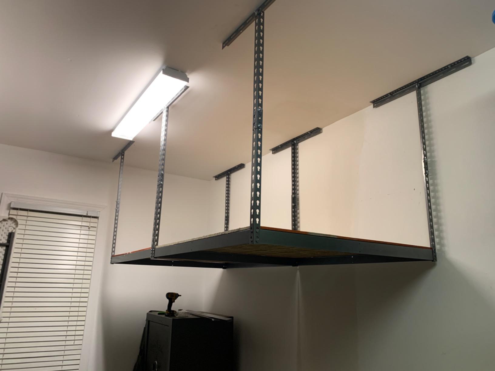MonsterRax 4x8 Overhead Storage Rack Frame Kit, Hammertone, 24”-45” Height customer photo 2