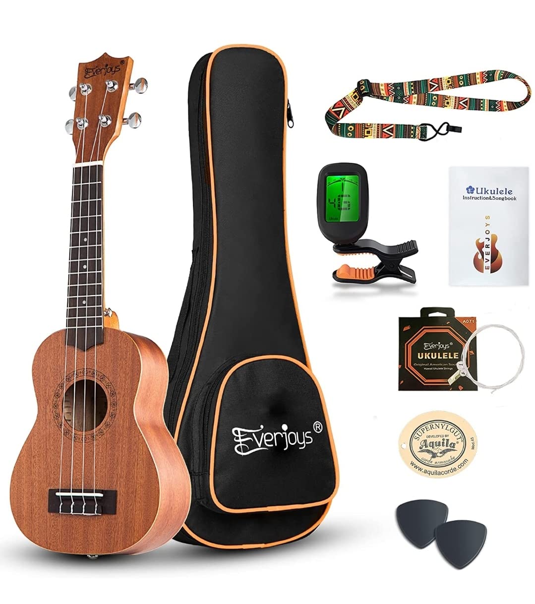 Soprano Ukulele 21 inch Mahogany Ukelele Beginner Kit w/Free Online Lesson Case Strap Tuner Picks, Fast to Learn customer photo 1