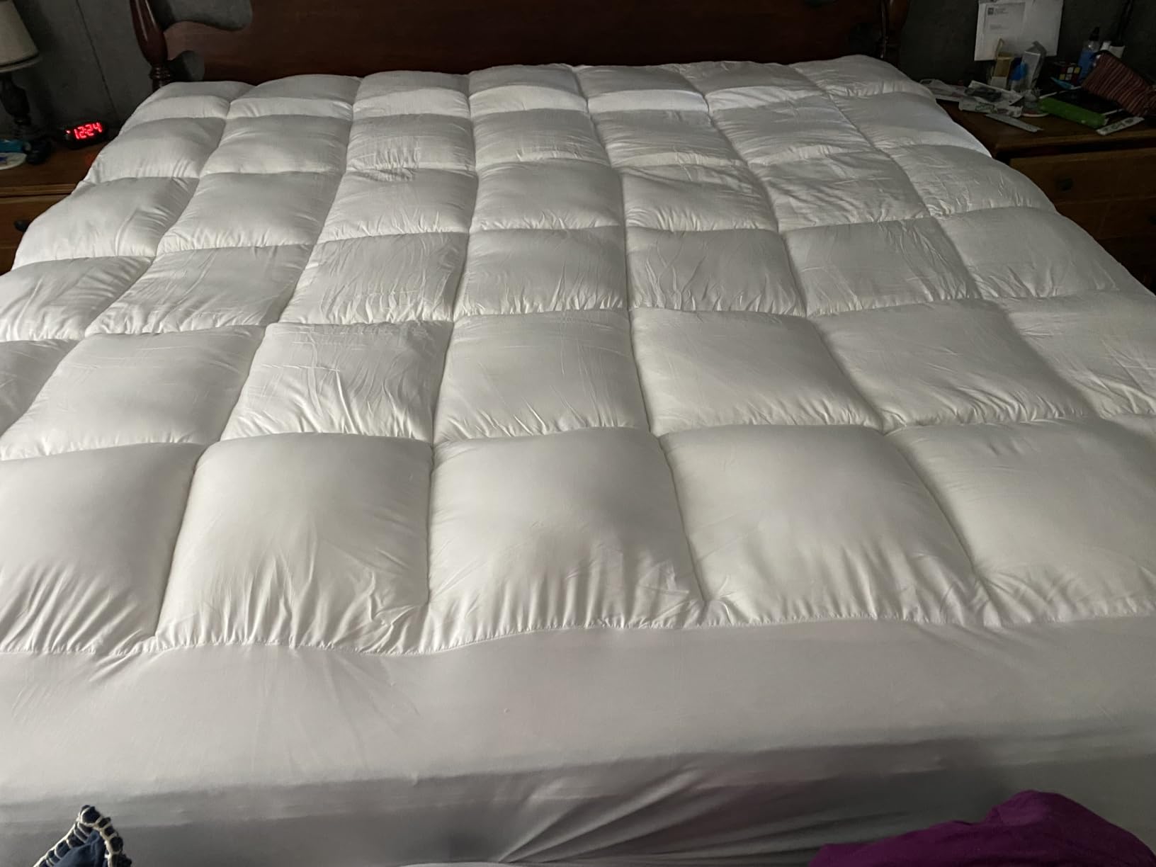 COONP Queen Mattress Topper, Cotton Extra Thick Pillow Top Mattress Pad | 100% Cotton Top Bed Topper Protector, Cooling Mattress Cover for Back Pain, Soft Breathable for Hot Sleeper, White customer photo 2