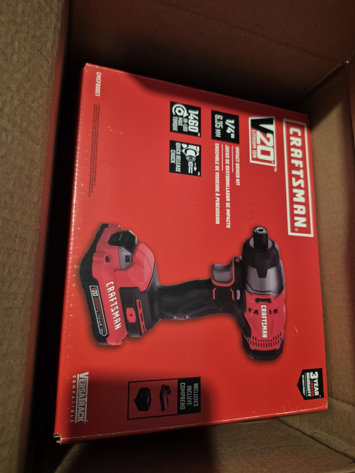 CRAFTSMAN 20V MAX Impact Driver Kit, 1/4 Inch, 2,800 RPM, LED Work light, Battery and Charger Included (CMCF800C1) customer photo 2