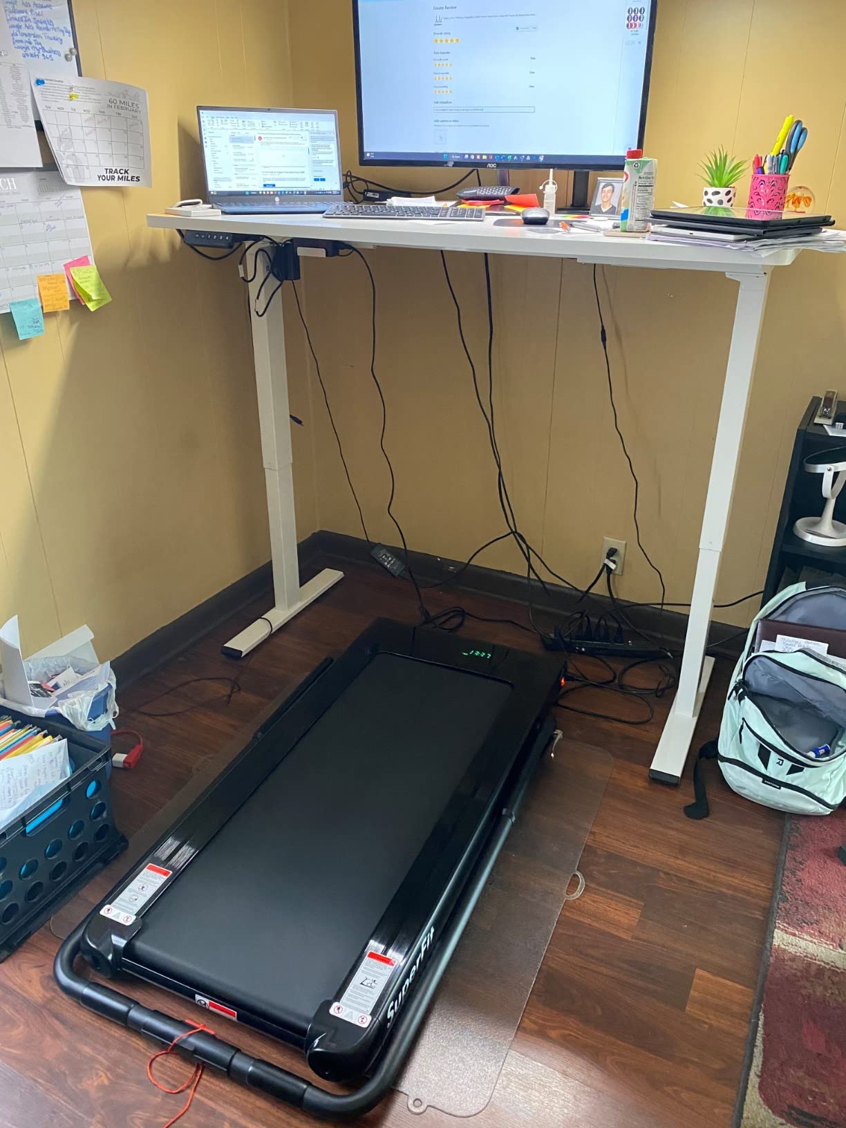 Goplus 2 in 1 Folding Treadmill, 2.25HP Under Desk Electric Superfit Treadmill, Installation-Free with APP Control, Remote Control, Bluetooth Speaker, LED Display, Walking for Home customer photo 2