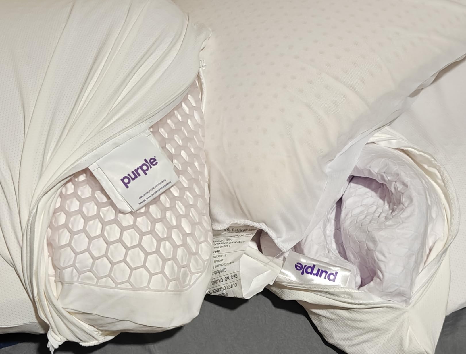 Purple Harmony Pillow - Medium Loft, Standard Size, Cooling Gel Neck Pillow | Side Sleeper Pillow, Weightless Medium Feel, GelFlex Grid and Talalay Latex Foam for Pressure-Relieving Support customer photo 1