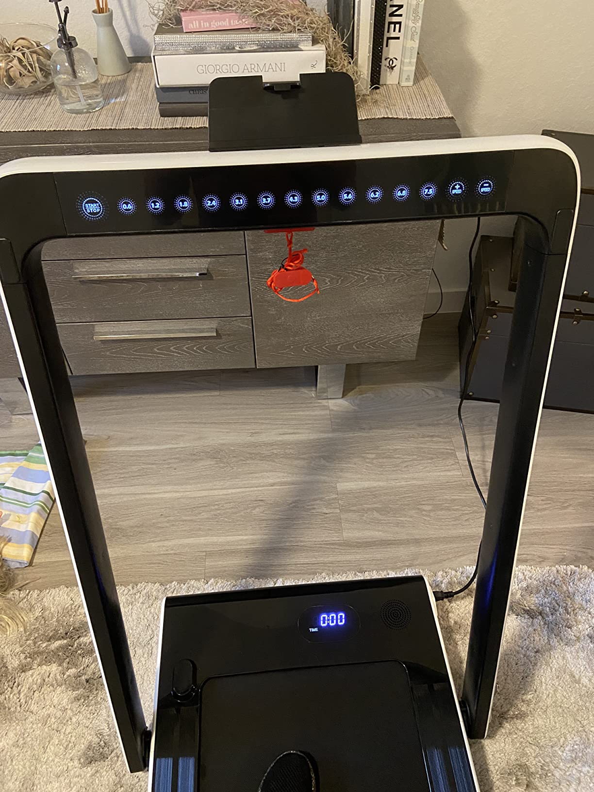 GYMAX Walking Pad, 2.25HP Dual Display Foldable Treadmill for Home with Remote/Smart App Control, Portable Compact Treadmill for Office Under Desk, Folding Running Machine for Small Spaces customer photo 2