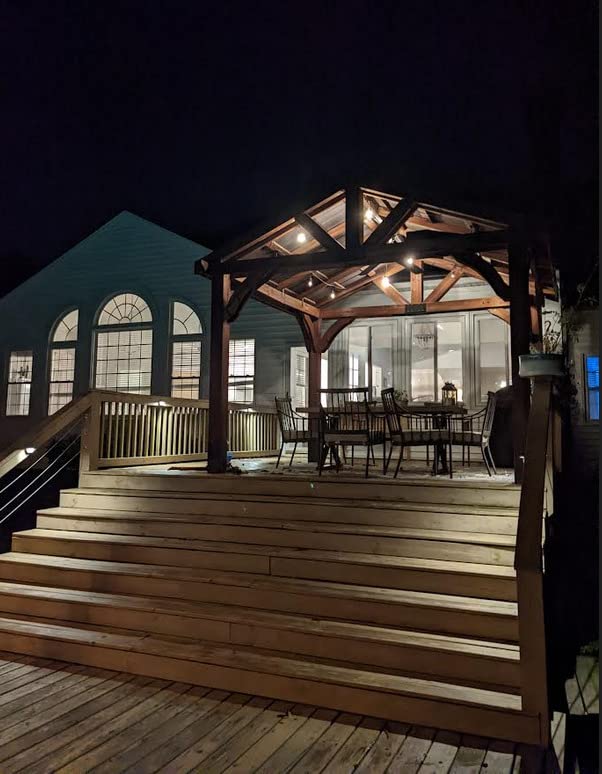 Backyard Discovery Arlington 12' x 12' Cedar Wood Outdoor Gazebo Pavilion with Hardtop Galvanized Steel Peak Roof, Snow Support, Wind Resistance, PowerPort, Shade for Garden, Patio, Deck, Entertaining customer photo 1