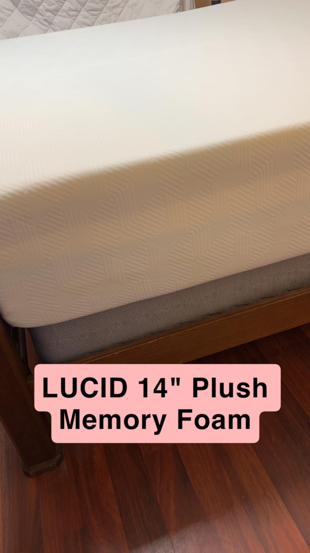 Lucid 12 Inch Plush Gel Memory Foam Mattress - Bamboo Charcoal & Cooling Gel - Fiberglass Free - Bed in a Box - CertiPUR-US Certified - Queen Size customer photo 1