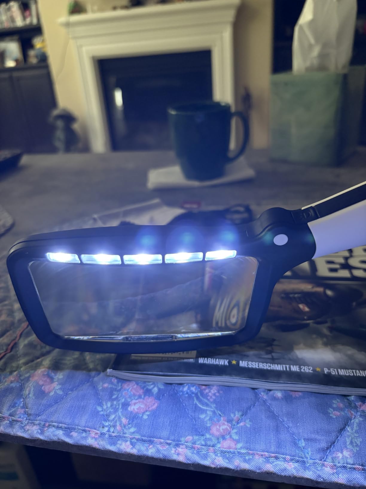 Folding Handheld Magnifying Glass with Light, 5X Large Rectangle Reading Magnifier with Dimmable LED for Seniors with Macular Degeneration, Newspaper, Books, Small Print, Lighted Gift for Low Visions customer photo 1