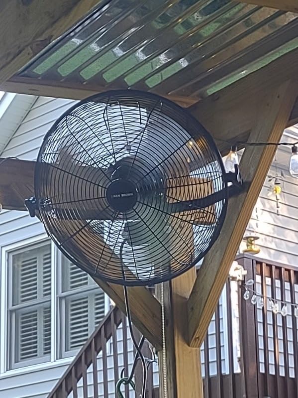KEN BROWN 30 Inch Industrial Oscillating Wall Mount Fan - 7497 CFM High Velocity, Heavy Duty Metal Construction, 2 Speed Settings, Black customer photo 2