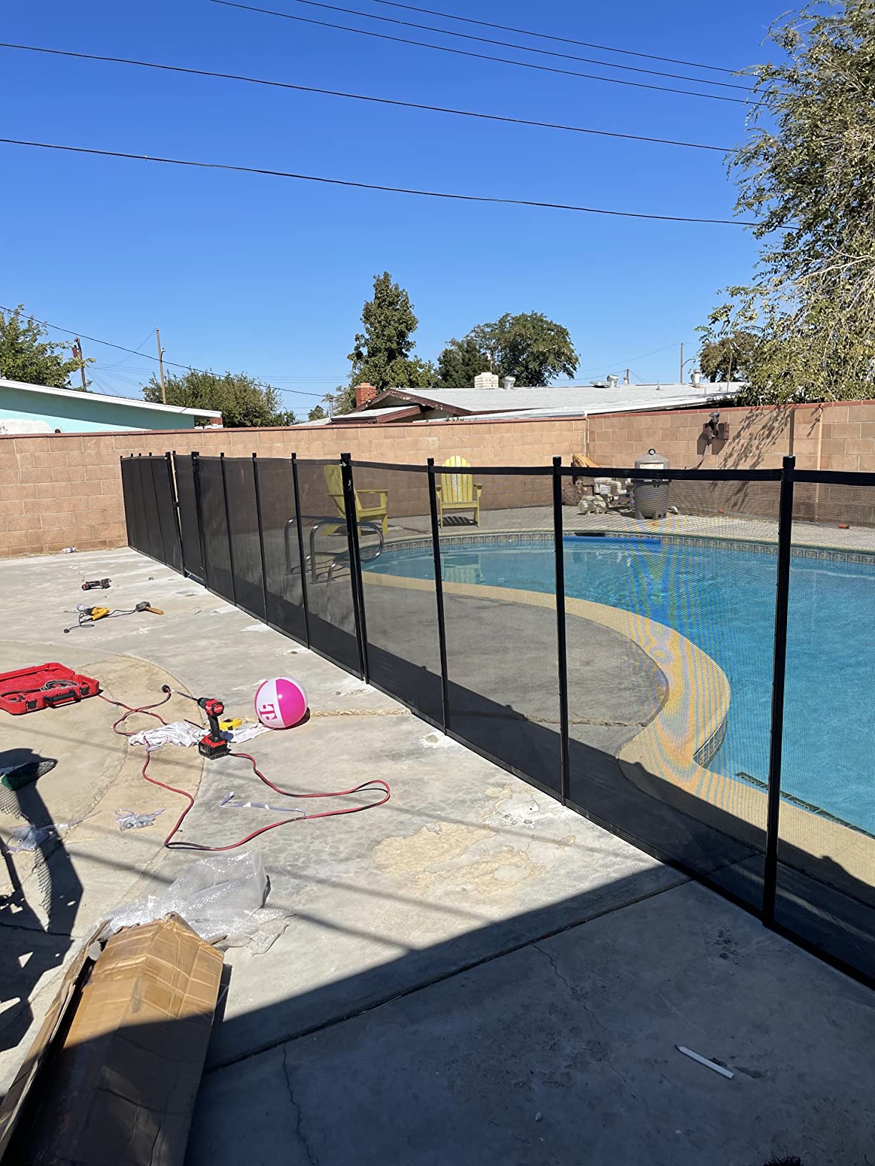 Happybuy Pool Fence, 4FTx 48FT DIY Pool Fences for Inground Pools, Removable Child Safety Pool Fencing, Swimming Pool Fence in Ground for Kids Safety, Black Pool Mesh to Protect Kids customer photo 2