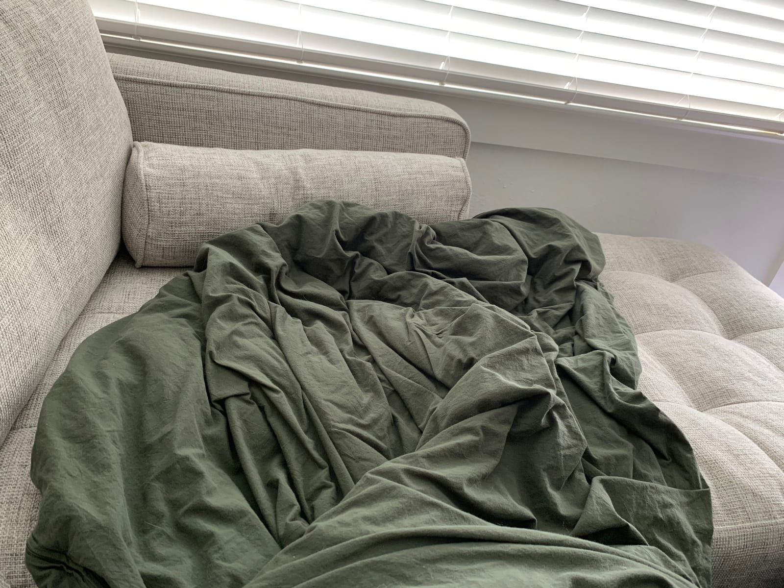 F.Y.Dreams 100% Washed Cotton Duvet Cover for Weighted Blanket 48x72 inches with 16 Ties, Zipper on Long Side/Forrest Green/Just Duvet Cover customer photo 2