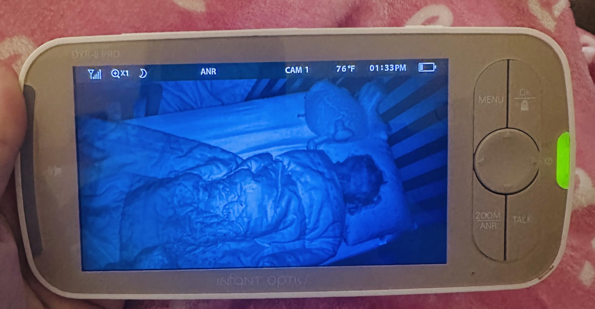 Infant Optics DXR-8 PRO - Patented Active Noise Reduction (ANR), 5” HD Video Baby Monitor with 1 Camera, No WiFi, Hack-Proof,Pan Tilt Zoom, Interchangeable Lens customer photo 2