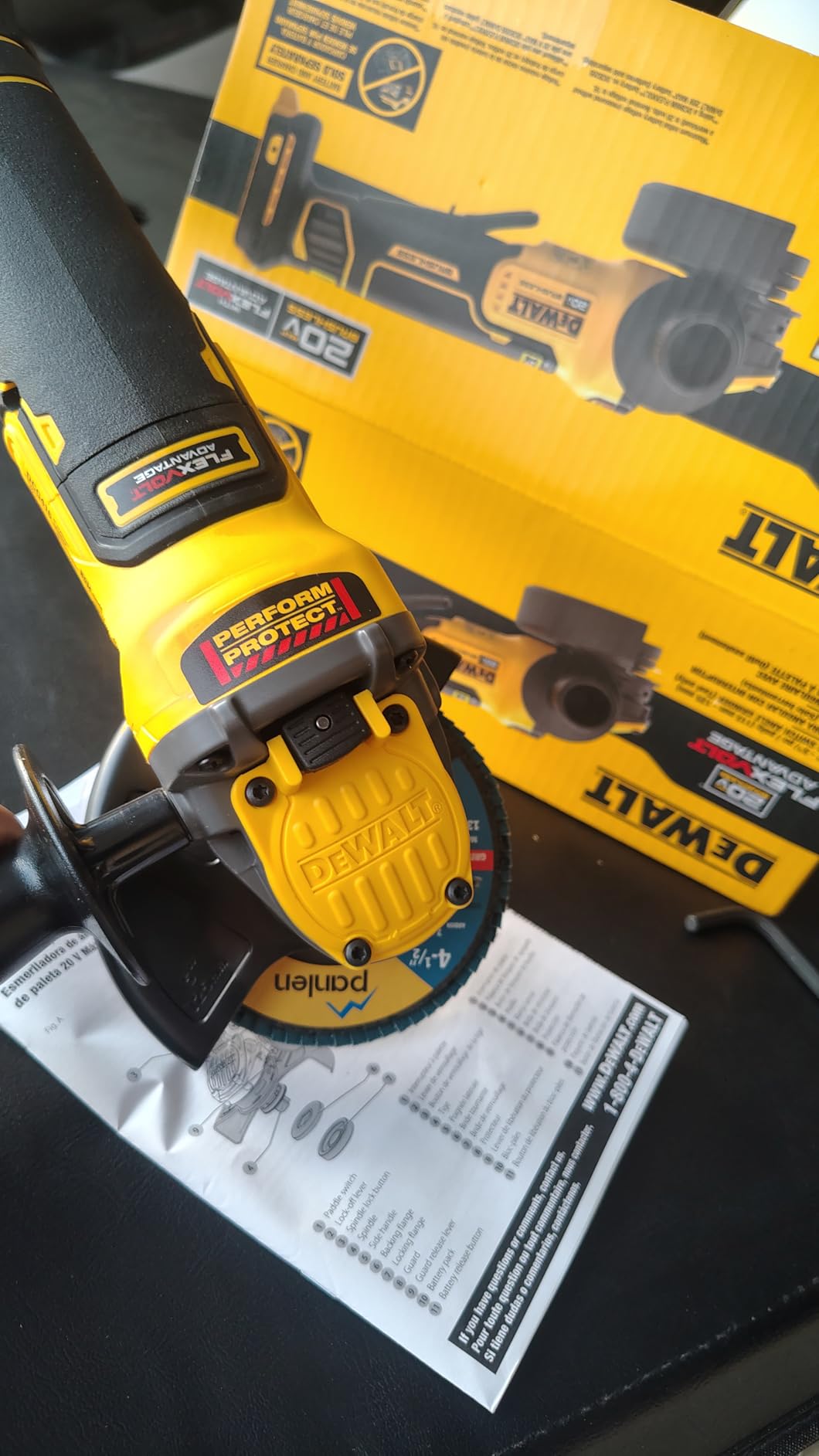 DEWALT FLEXVOLT ADVANTAGE 20V MAX* Angle Grinder, Paddle Switch, 4-1/2-Inch to 5-Inch, Tool Only (DCG416B) | 4-1/2-Inch to 5-Inch, Tool Only (DCG416B) customer photo 1