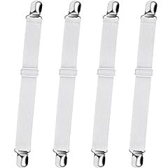 Sopito Sheet Straps, Adjustable Elastic Bed Sheet Holder, 4pcs White | Keep Sheet Firm & Tight, Non-Slip Strong Gripping Sheet Clips, Max Stretch 26.8'' for Crib to King Size Bed, Easy to Install customer photo 1