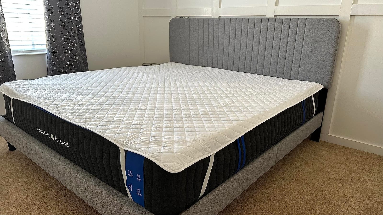 Elif Queen Size Mattress Protector, Waterproof, Quilted Cover Pad with Elastic Band Straps for Kids, Soft & Comfortable, Breathable, Vinyl Free (Queen) customer photo 1