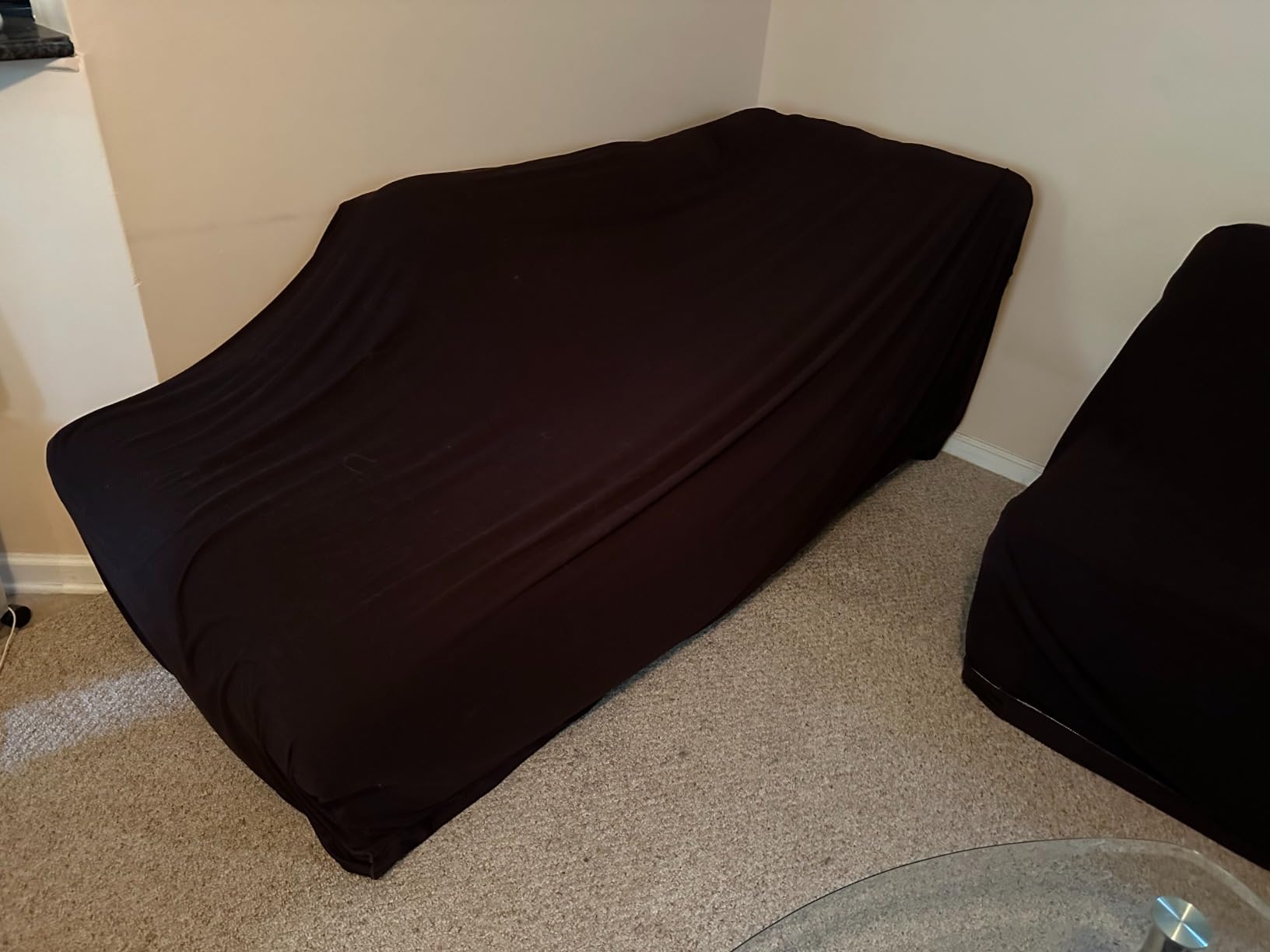 PureFit Super Stretch Sectional Couch Covers - 2 pcs Spandex Non Slip, with Elastic Bottom for L Shape Sectional Sofa Couches, Great for Kids & Pets (3 Seat Sofa + 3 Seat Chaise, Dark Gray) customer photo 2