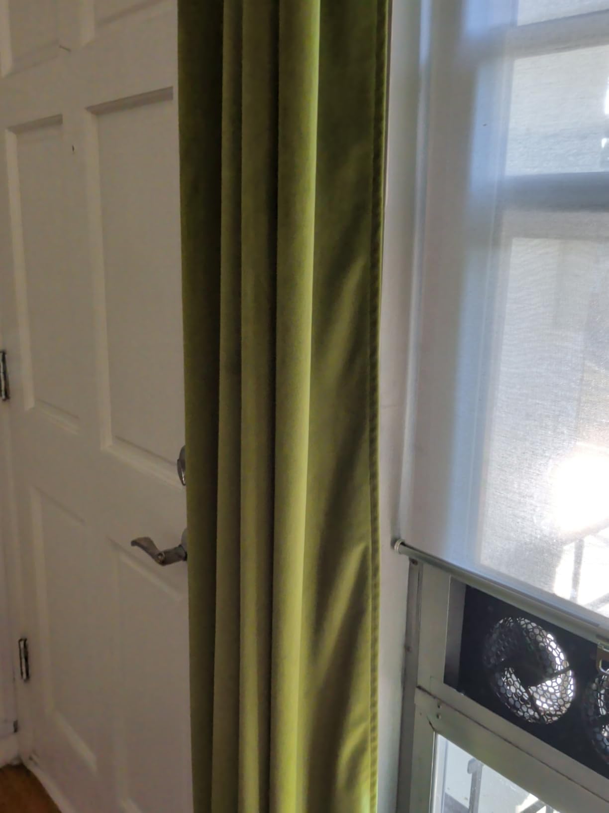 MIULEE Velvet Curtains Olive Green 52 x 84 Inch Length Set of 2 | Grommet Drapes, Soundproof Thermal Insulated, Elegant Room Darkening Blackout Curtains, Classical Living Room Bedroom Decor customer photo 2