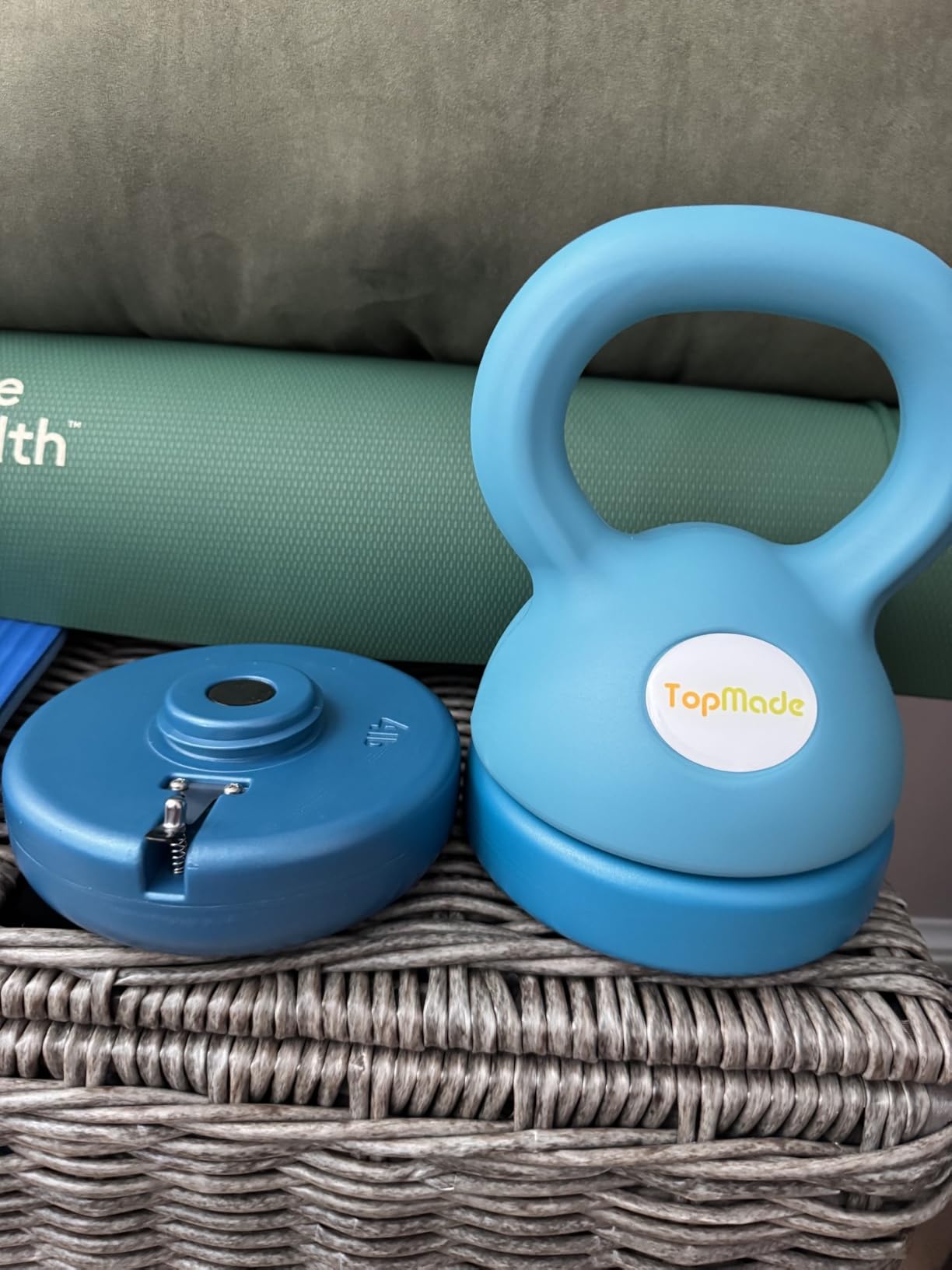 TopMade Adjustable Kettlebell Weights Set Cast Iron Exercise Fitness Kettle Ball Grip 5, 8, 9,12lb Free Weight Men Women Kettlebells for Home Gym Workout Ballistic, Core,Strength Training customer photo 1