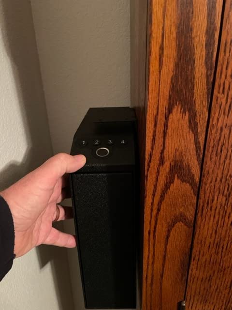 Biometric Slider Handgun Gun Safe for Nightstand, Desk, Bed Side, Truck customer photo 2